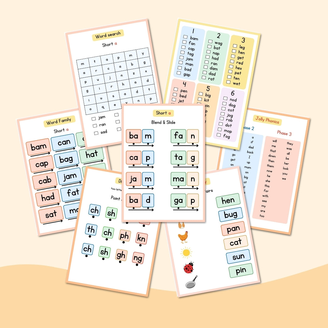 Phonics Workbook for Kids CVC Words • Sight Words • Learn to Read • Perfect for Homeschool & Kindergarten