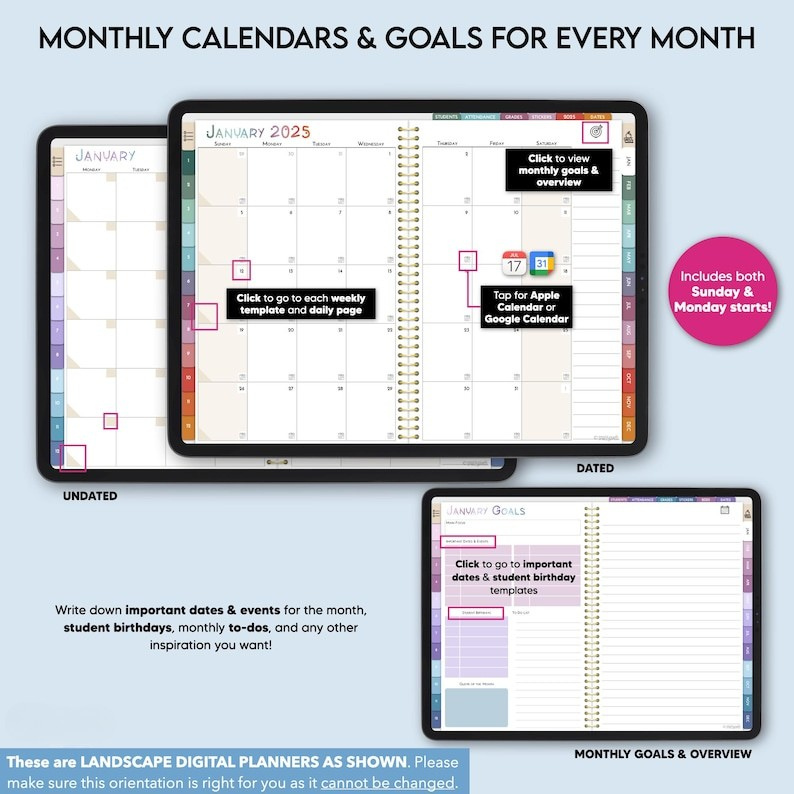 Teacher Planner 2025 + Weekly Drop