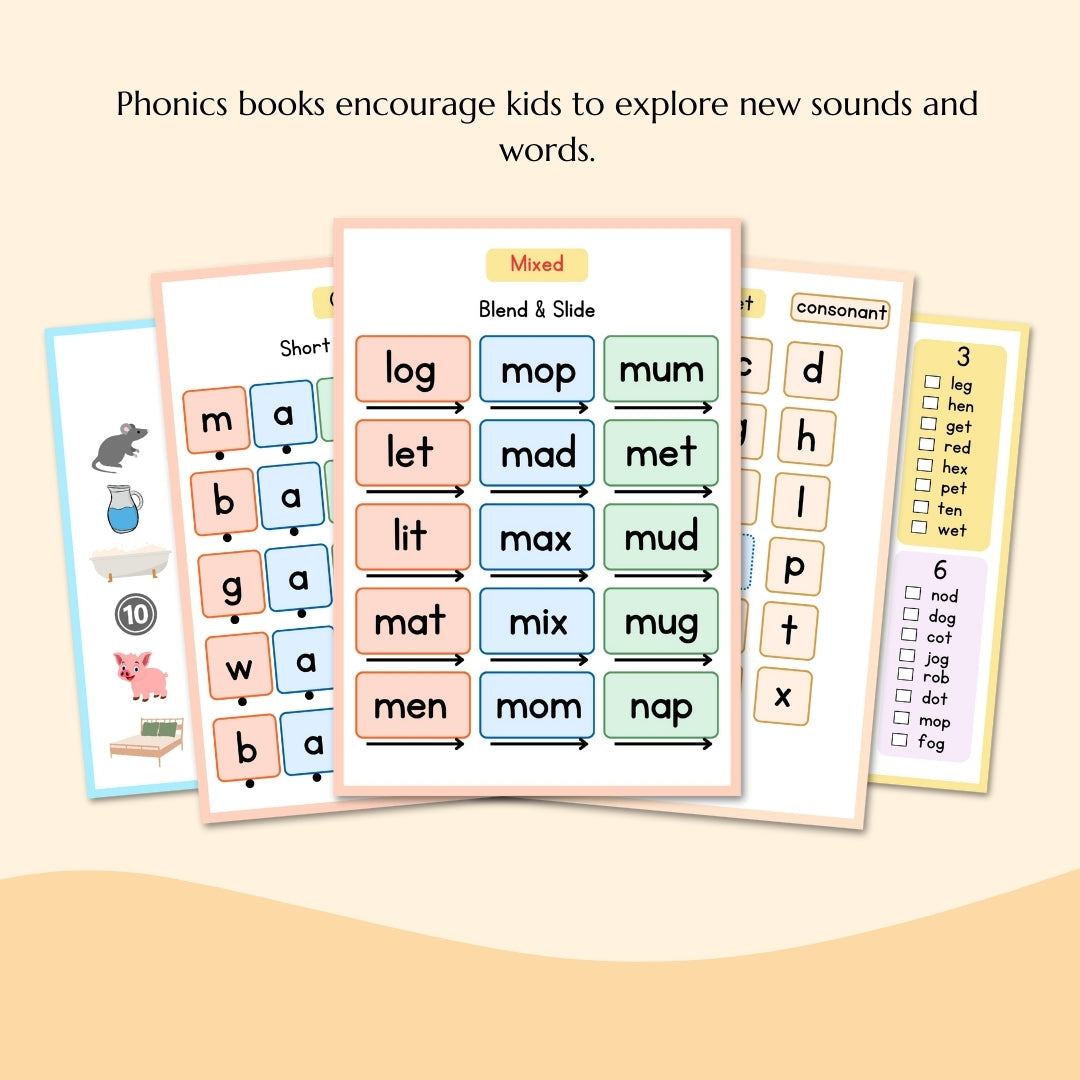 Phonics Workbook for Kids CVC Words • Sight Words • Learn to Read • Perfect for Homeschool & Kindergarten