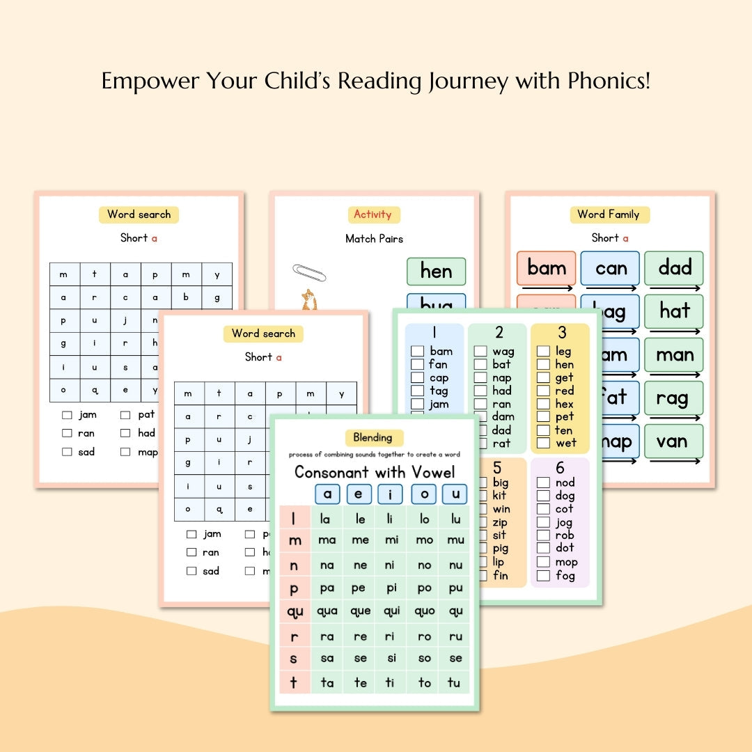 Phonics Workbook for Kids CVC Words • Sight Words • Learn to Read • Perfect for Homeschool & Kindergarten