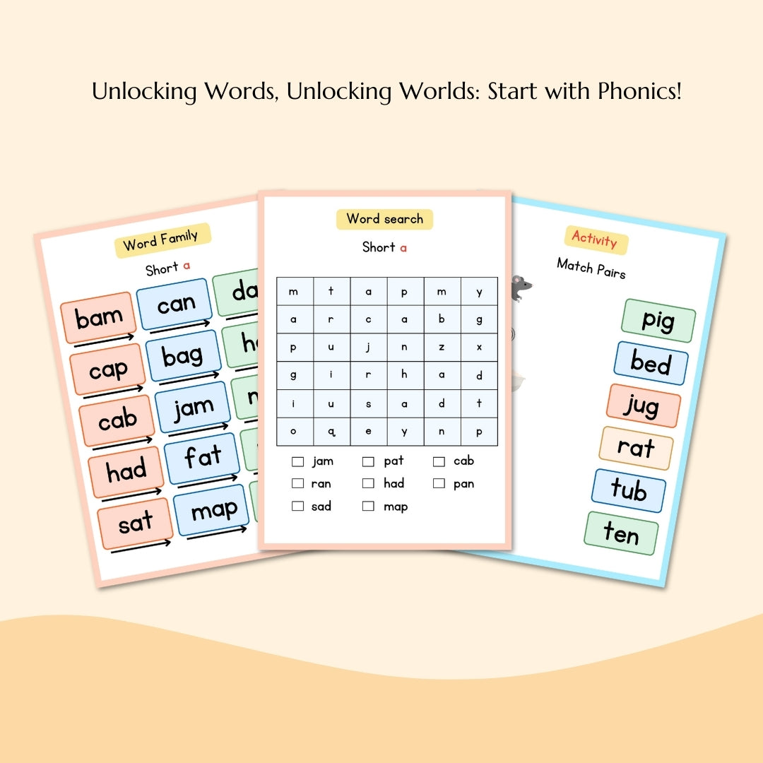 Phonics Workbook for Kids CVC Words • Sight Words • Learn to Read • Perfect for Homeschool & Kindergarten