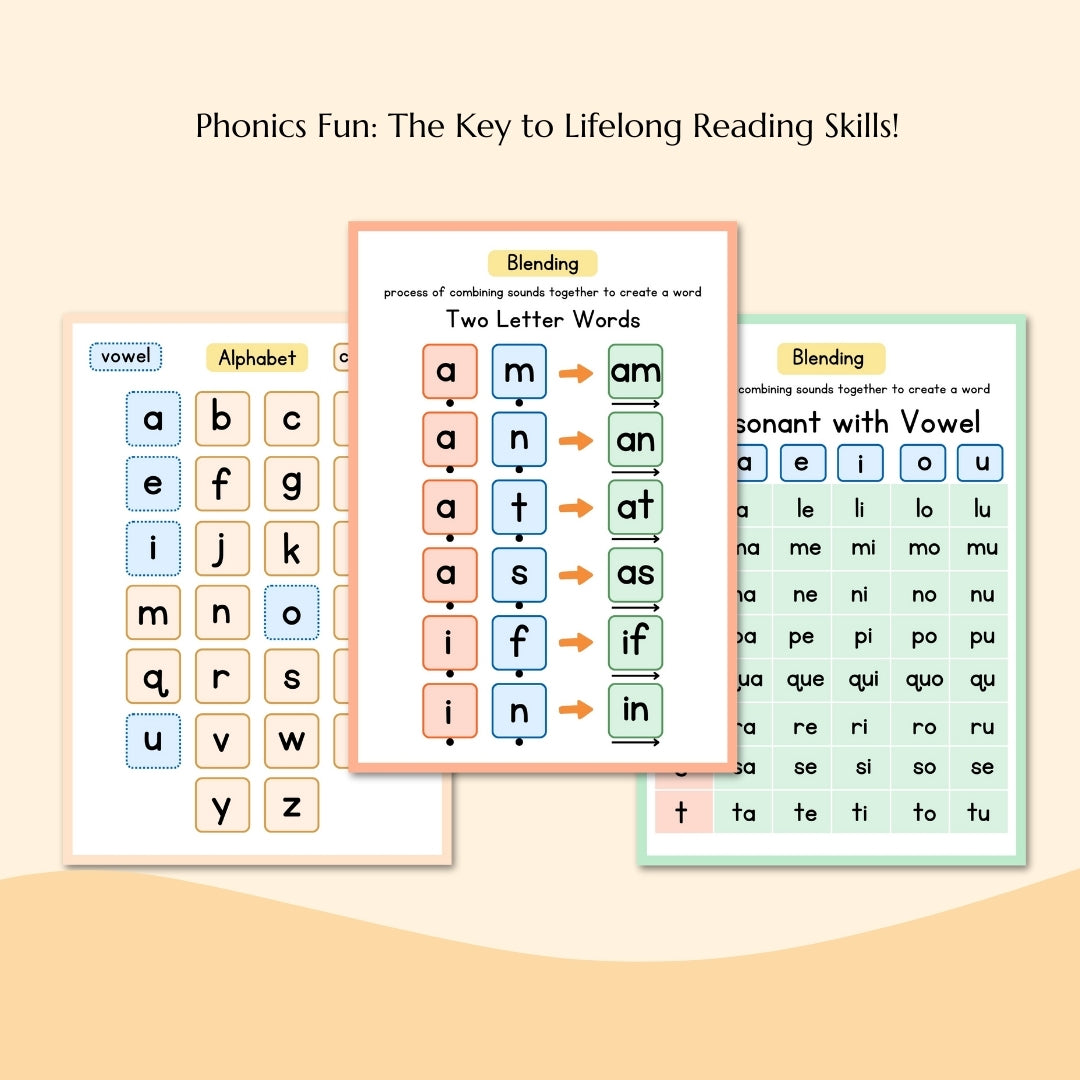 Phonics Workbook for Kids CVC Words • Sight Words • Learn to Read • Perfect for Homeschool & Kindergarten